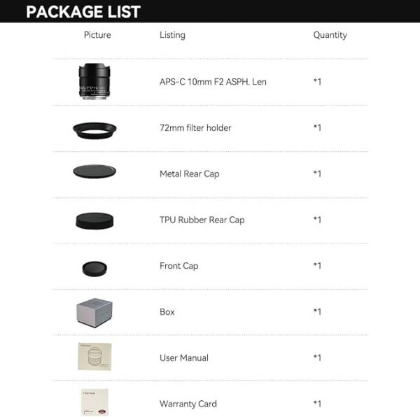 51oRYcEbzlL._AC_SX679_-6 TTArtisan 10mm F2.0 Ultra Grandangolo per Fuji X Mount APS-C