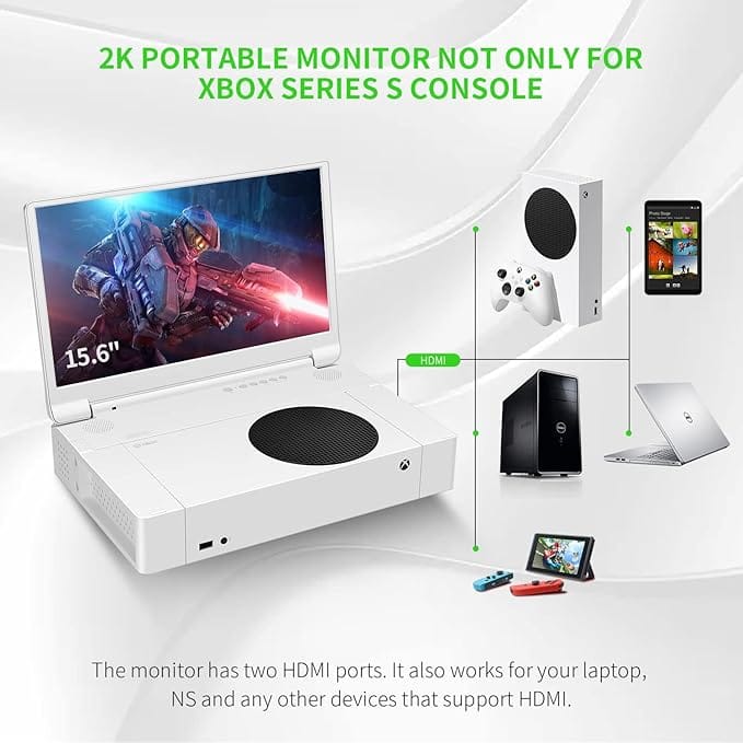 G-STORY Monitor portatile da 15,6" per Xbox Series S, schermo portatile super  definitivo da 165 Hz 2K IPS per Xbox Series S,