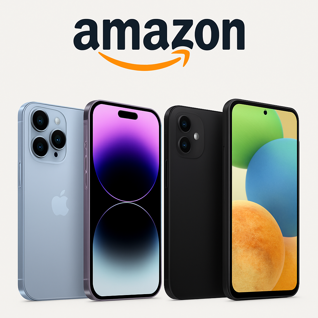 Quattro smartphone sotto il logo Amazon Smartphone