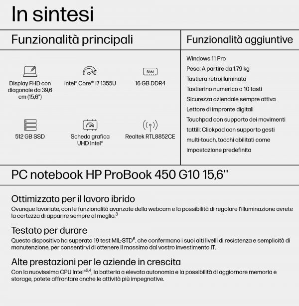 cd05abaf589f74867e19ce989f18b9e736282a70 HP NB PROBOOK 450 G10 I7-1355U 16GB 512GB 15.6 WIN 11 PRO 2YW CARBON NEUTRAL