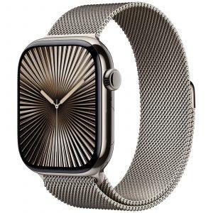 APPLE WATCH SERIES 10 GPS + CELLULAR 46MM NATURAL TITANIUM CASE WITH NATURAL MILANESE LOOP – S/M