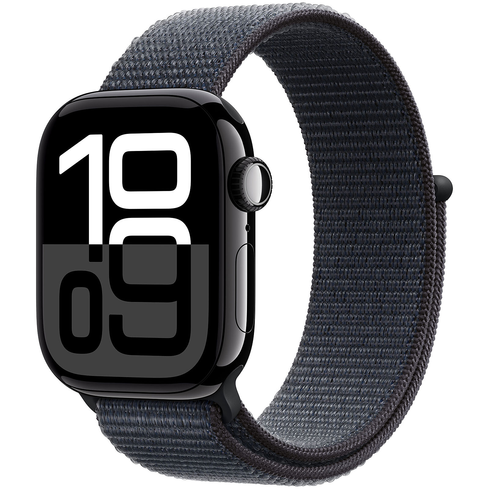 APPLE WATCH SERIES 10 GPS + CELLULAR 42MM JET BLACK ALUMINIUM CASE WITH INK SPORT LOOP