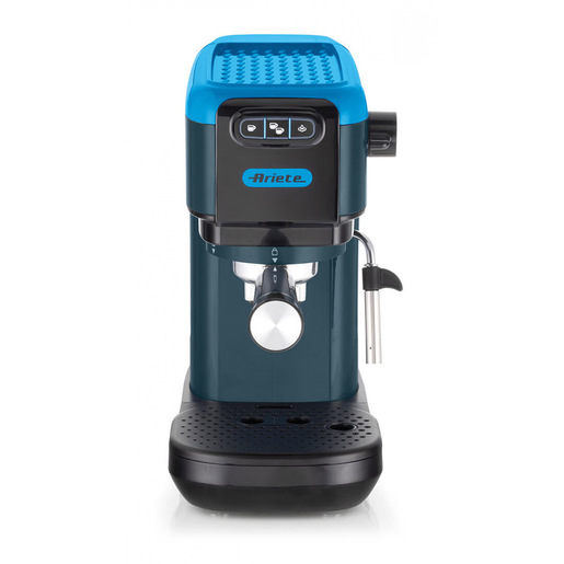 Ariete 1399 Macchina da caffè espresso Sky Blue, Per polvere e cialde ESE, 1300 W, Capacità 1,1L, 15 bar di pressione, Filtro 1, 2 tazze e cialda ESE,