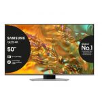 Samsung Q80D TV QLED 4K 50'' QE50Q80DATXZT Smart TV Wi-Fi Eclipse Silver 2024, Processore NQ4 AI GEN2, 4K AI Upscaling, Simple Chamfer Design, Dolby At