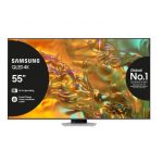 Samsung Q80D TV QLED 4K 55'' QE55Q80DATXZT Smart TV Wi-Fi Eclipse Silver 2024, Processore NQ4 AI GEN2, 4K AI Upscaling, Simple Chamfer Design, Dolby Atmo