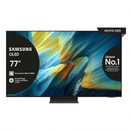 Samsung OLED AI TV 77'' QE77S95FATXZT 4K, Processore NQ4 AI Gen3, 4K AI Upscaling Pro, Glare Free, OLED HDR Pro, Dolby Atmos & OTS+, Infinity One Design,