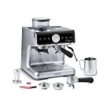 Polti Coffea G50S, macchina da caffè manuale con macina grani integrato e montalatte professionale