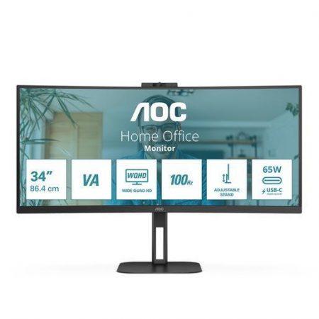 AOC V5 CU34V5CW Monitor PC 86,4 cm (34'') 3440 x 1440 Pixel Wide Quad HD LED Nero