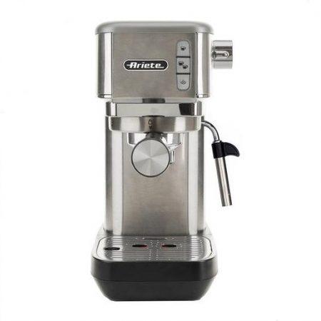 Ariete 1380 Macchina da caffè in metallo, compatibile con caffè in polvere e cialde ESE, 1300 W, Capacità 1,1 L, 15 bar di pressione, Filtro ½ tazze, Dis