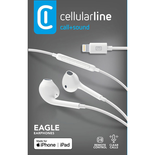 AUEAGLEMFIIPHW_BOXPACK_140X90X30_TR Cellularline EAGLE Auricolare a filo compatibile con iPhone dotato di ingresso Lightning MFI