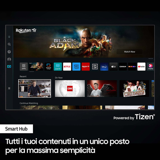 Samsung Series 7 TV UE50CU7170UXZT Crystal UHD 4K, Smart TV 50'' Processore Crystal 4K, OTS Lite, Black 2023