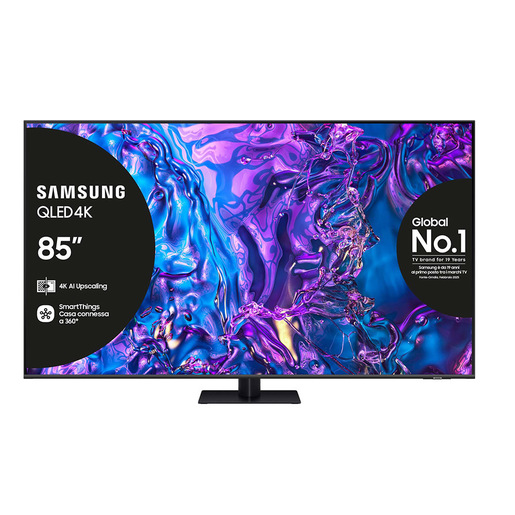 Samsung Q70D TV QLED 4K 85'' QE85Q70DATXZT Smart TV Wi-Fi Black 2024, Quantum Processor 4K, 4K AI Upscaling, AirSlim Design, OTS Lite