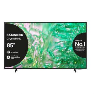 Samsung TV Crystal UHD 4K 85” UE85DU8070UXZT Smart TV Wi-Fi Black 2024, Processore Crystal 4K, 4K Upscaling, AirSlim Design, OTS Lite