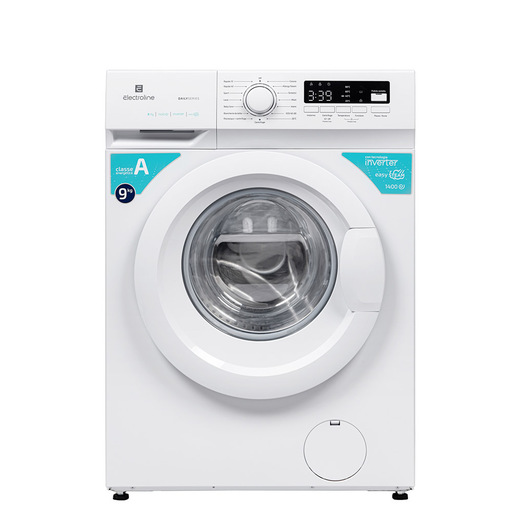 Electroline WRTMDWM9ABLDCWH lavatrice Caricamento frontale 9kg 1400 Giri/min Bianco Funzione vapore