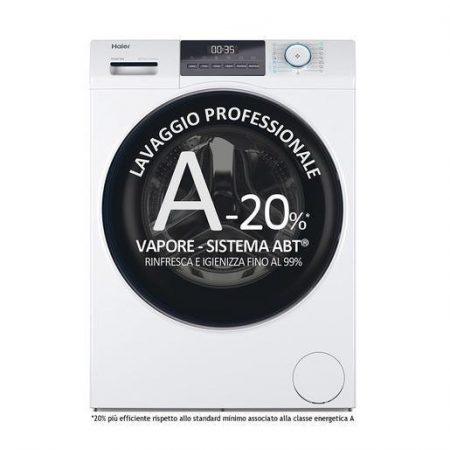 Haier I-Pro Serie 1 Serie 1, Lavatrice Carica Frontale 9 KG, 20% più efficente della classe A, 1400 giri, Bianco, Inverter, Refresh, HW90-BP14929A-S
