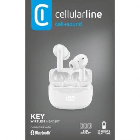 BTKEYTWSW_BOXPACK_140X90X30_S0924 Cellularline Key Auricolari TWS Bluetooth custodia di ricarica e display led