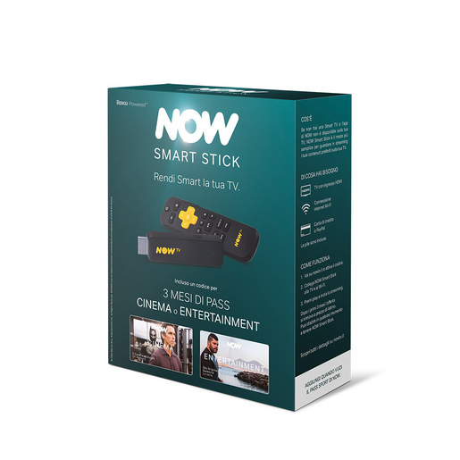 NOW Smart Stick con inclusi i primi 3 mesi a scelta tra Pass Cinema oppure Entertainment di NOW