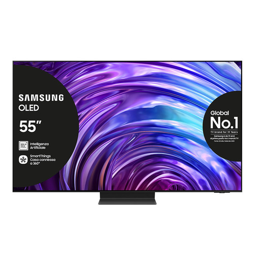 Samsung TV OLED 4K 55'' QE55S95DATXZT Smart TV Wi-Fi Graphite Black 2024, Processore NQ4 AI GEN2, OLED Glare Free, Infinity One Design, Dolby Atmos