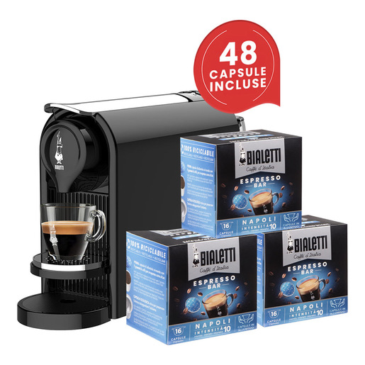 Bialetti BUNDLE GIOIA PLUS NERO+48CAPS