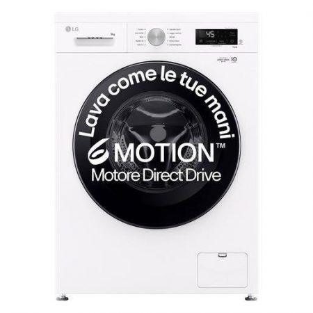 LG F4NX1009NWK Lavatrice smart 9kg, Classe A, 1400 giri, 6 Motion, Allergy Care, Bianca