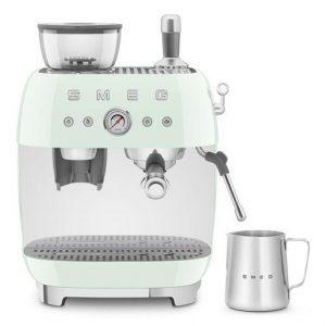 Smeg Macchina da Caffè Espresso Manuale con macinacaffè integrato 50’s Style – Verde Pastello LUCIDO – EGF03PGEU