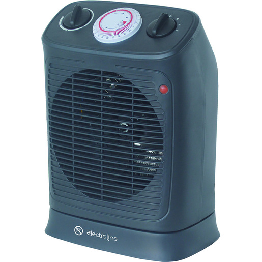 Print Electroline FHE220TIME stufetta elettrica Interno Nero 2000 W Riscaldatore ambiente elettrico con ventilatore