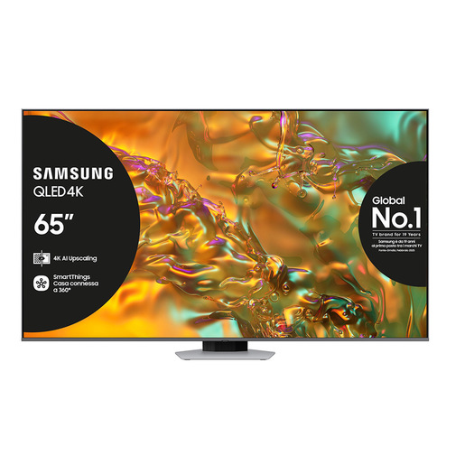 api-rest-00ed29448a7522f610cac04d7b9ea7e0-assets-89707a0f9416972d5604c1ac6ac91a3f-preview-sgmConversionBaseFormat-sgmEbayProductFormat Samsung Q80D TV QLED 4K 65'' QE65Q80DATXZT Smart TV Wi-Fi Eclipse Silver 2024, Processore NQ4 AI GEN2, 4K AI Upscaling, Simple Chamfer Design, Dolby At