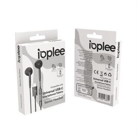 IOPLEE Auricolare Capsula a filo con connettore USB-C – Nero