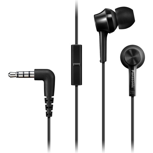 Panasonic Auricolari in-ear con cavo RP-TCM115E-A, Nero