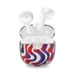 Music Sound Drip Auricolari Bluetooth a capsula con custodia trasparente e fantasie originali