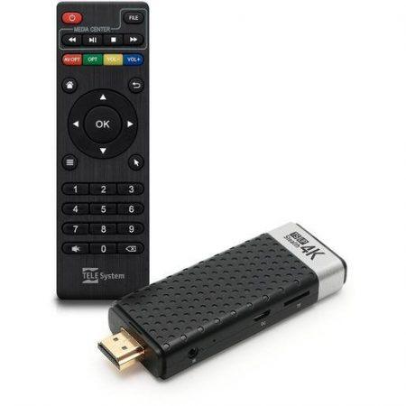 TELE System TS UP 4K Stealth Nero, Argento 4K Ultra HD 8 GB Wi-Fi