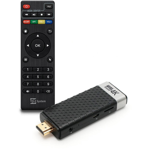 TELE System TS UP 4K Stealth Nero, Argento 4K Ultra HD 8 GB Wi-Fi