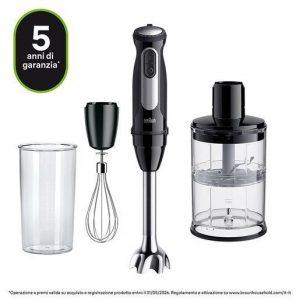 Braun MultiQuick 5 MQ55.254MBK 0,5 L Frullatore ad immersione 1000 W Nero, Acciaio inox - 0,5 L