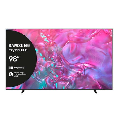 Samsung TV Crystal UHD 4K 98'' UE98DU9070UXZT Smart TV Wi-Fi Graphite Black 2024, Processore Crystal 4K, 4K Upscaling, Slim Look, OTS Lite