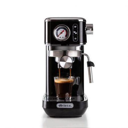 Ariete 1381 Macchina da caffè con manometro, compatibile con caffè in polvere e cialde ESE, 1300 W, Capacità 1,1 L, 15 bar di pressione, Filtro ½ tazze,