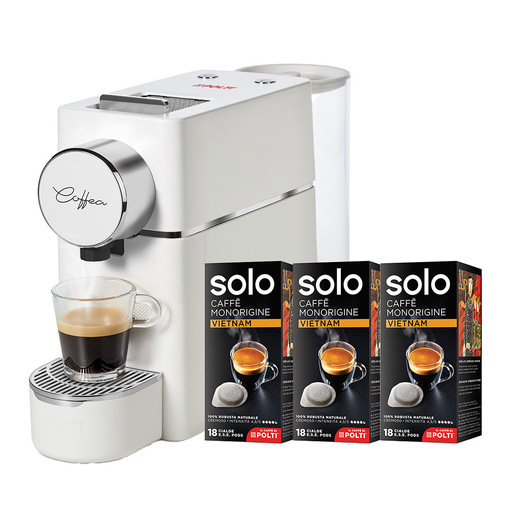 api-rest-00ed29448a7522f610cac04d7b9ea7e0-assets-beec0d89b146524061a84c254e27dc83-preview-sgmConversionBaseFormat-sgmEbayProductFormat Polti Coffea S18W Macchina da caffè a cialde E.S.E. con 54 cialde SOLO incluse