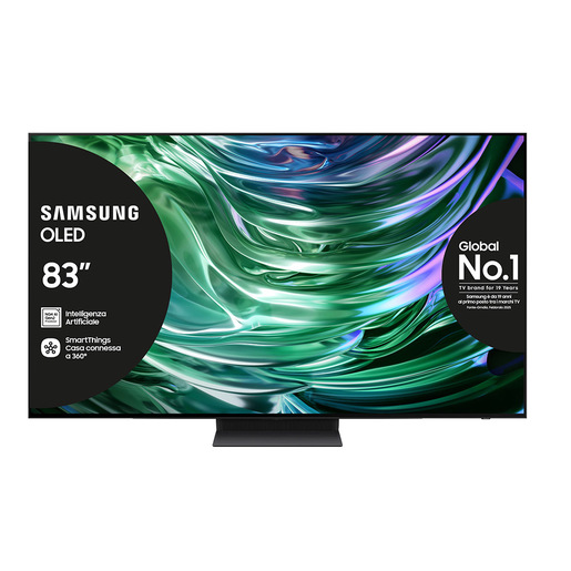 Samsung TV OLED 4K 83'' QE83S90DAEXZT Smart TV Wi-Fi Graphite Black 2024, Processore NQ4 AI GEN2, Self-illuminating pixels, Laser Slim Design, Dolby At