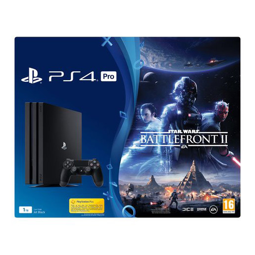 Sony PlayStation 4 Pro + StarWars Battlefront II 1 TB Wi-Fi Nero