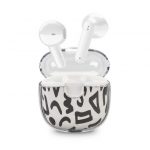 Music Sound Drip Auricolari Bluetooth a capsula con custodia trasparente e fantasie originali