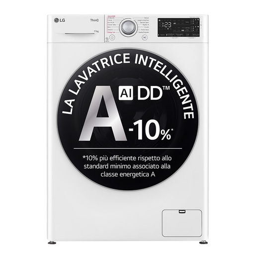 LG F4R3711NSWS Lavatrice 11kg AI DD, Classe A-10%, 1400 giri, Autodosaggio,Wi-Fi