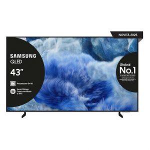 Samsung QLED AI TV 43” QE43Q8FAAUXZT 4K, Processore Q4 AI, 4K Upscaling, Color Booster Pro, OTS Lite, Air Slim Design, Vision AI Smart TV, 2025 - 0,5 W