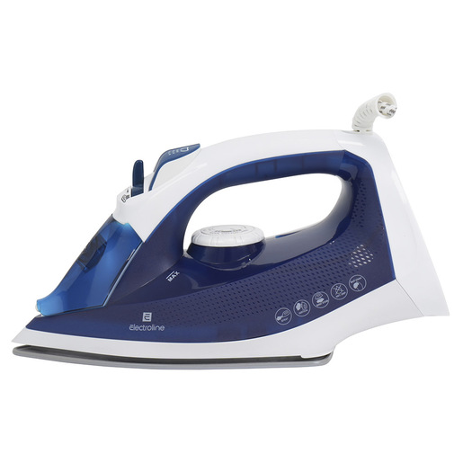 Electroline ELNEXTIRON580 ferro da stiro Ferro a vapore Piastra in Ceramica 2200 W Blu, Bianco
