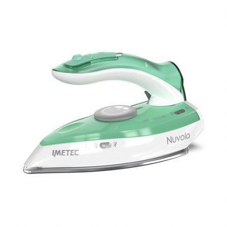 Imetec Nuvola, Ferro da Stiro da Viaggio a Vapore, Piastra in Acciaio Inox, 1000 W, Manico pieghevole, Custodia da Viaggio, Doppio Voltaggio