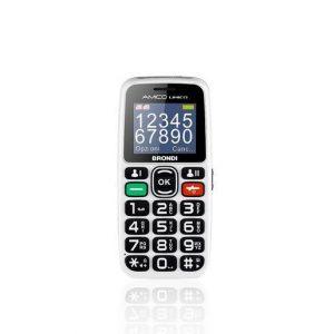 Brondi Amico Unico 4,57 cm (1.8”) Nero, Bianco Telefono di livello base