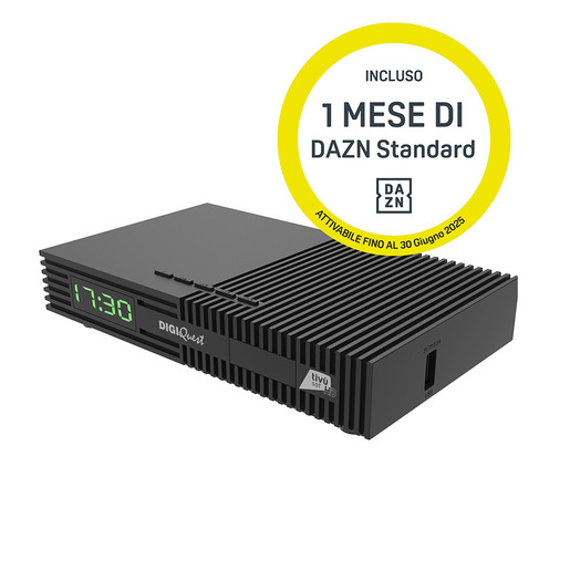 Ti9 con bollino 1 mese Digiquest DAZN_TI9 set-top box TV Satellite Full HD Nero