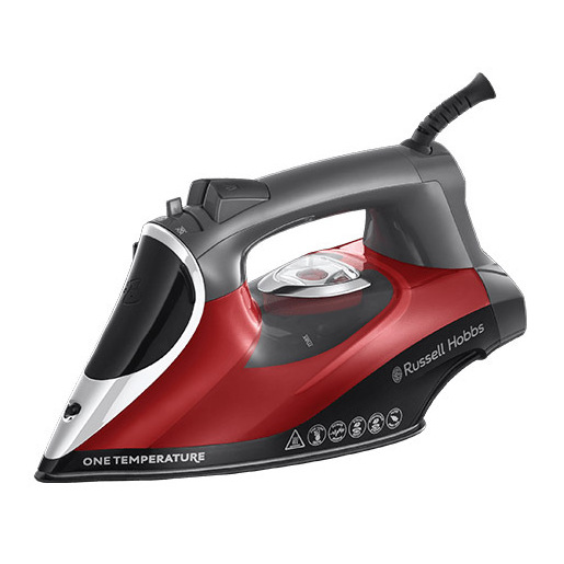 Russell Hobbs 25090-56 ferro da stiro Ferro da stiro a secco e a vapore Piastra in Ceramica 2600 W Nero, Grigio, Rosso