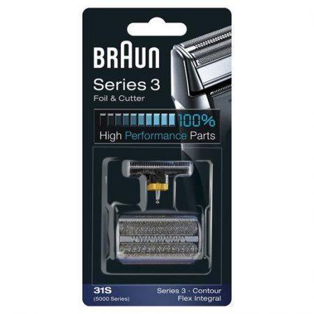 Braun Series 3 Testina di ricambio 31S color argento - Compatibile con i rasoi della Serie 3