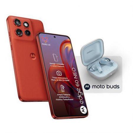 Motorola edge 60 neo + Moto Buds PG38C05749 16,1 cm (6.36'') Doppia SIM Android 15 5G USB tipo-C 8 GB 256 GB 5200 mAh Rosso