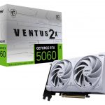 MSI VGA GEFORCE RTX 5060, RTX 5060 8G VENTUS 2X OC WHITE, 8GB GDDR7, HDMI/DP*3, ATX, DUAL FAN, OC, B