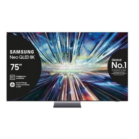 Samsung Smart TV 75'' QE75QN900DTXZT Neo QLED 8K Mini LED Graphite Black 2024, Processore NQ8 AI GEN3, 8K AI Upscaling Pro, Infinity Air Design, Dolby At
